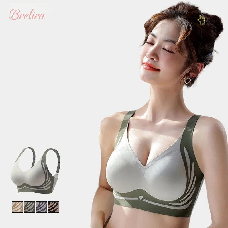 『Brelira』เสื้อชั้นในกีฬา หลากสี บรายกกระชับหน้าอก ป้องกันการหย่อนคล้อย สวยไร้รอย ซัพพอร์ตนุ่ม สายเอี๊ยม push up bra