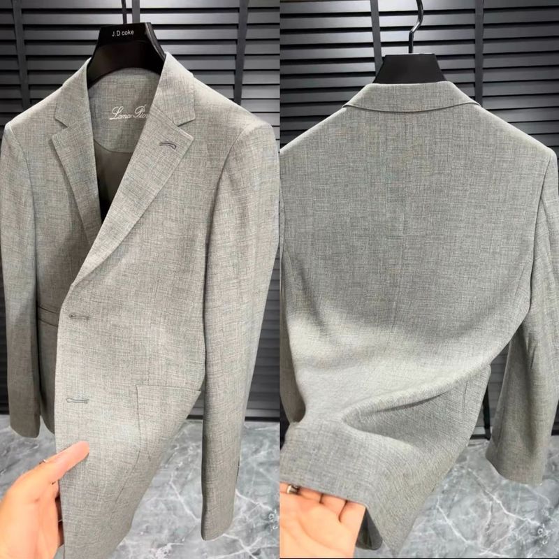 2025新款宽松西装男士休闲商务西服大码外套潮流时尚春秋单西1.42025 New Loose Suit, Men's Casual Business Suit, Large Size Coat, F