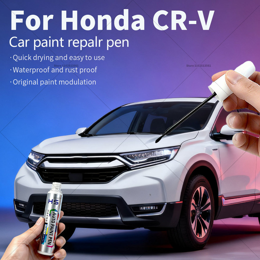 สําหรับ Honda CR-V รถซ่อมสีปากกา Touch Up Scratch Remover DIY อุปกรณ์เสริมอัตโนมัติสีดํา NH731P สีขา