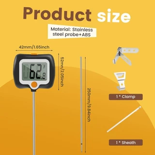 เครื่องวัดอุณหภูมิอาหารดิจิตอล จอแสดงผล LCD สแตนเลส 304 บาร์บีคิว-กาแฟ-ช็อคโกแลต-แยมและอื่น ๆที่วัดอุณหภูมิอาหาร