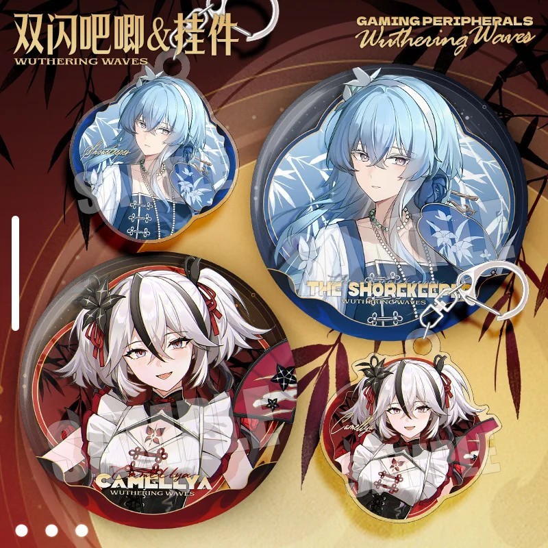 Wuthering Waves พวงกุญแจ Shorekeeper Camellya ตัวอักษร micla อะคริลิครุ่น lapel badge WuWa เกมอุปกรณ