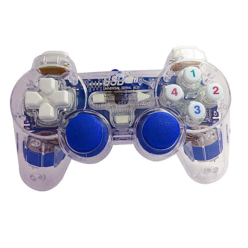 P PC คอมพิวเตอร์จับโปร่งใสอินเทอร์เฟซ USB Handle พร้อมไฟตัวควบคุมเกมคอมพิวเตอร์ PC ที่จับเกมคอมพิวเต