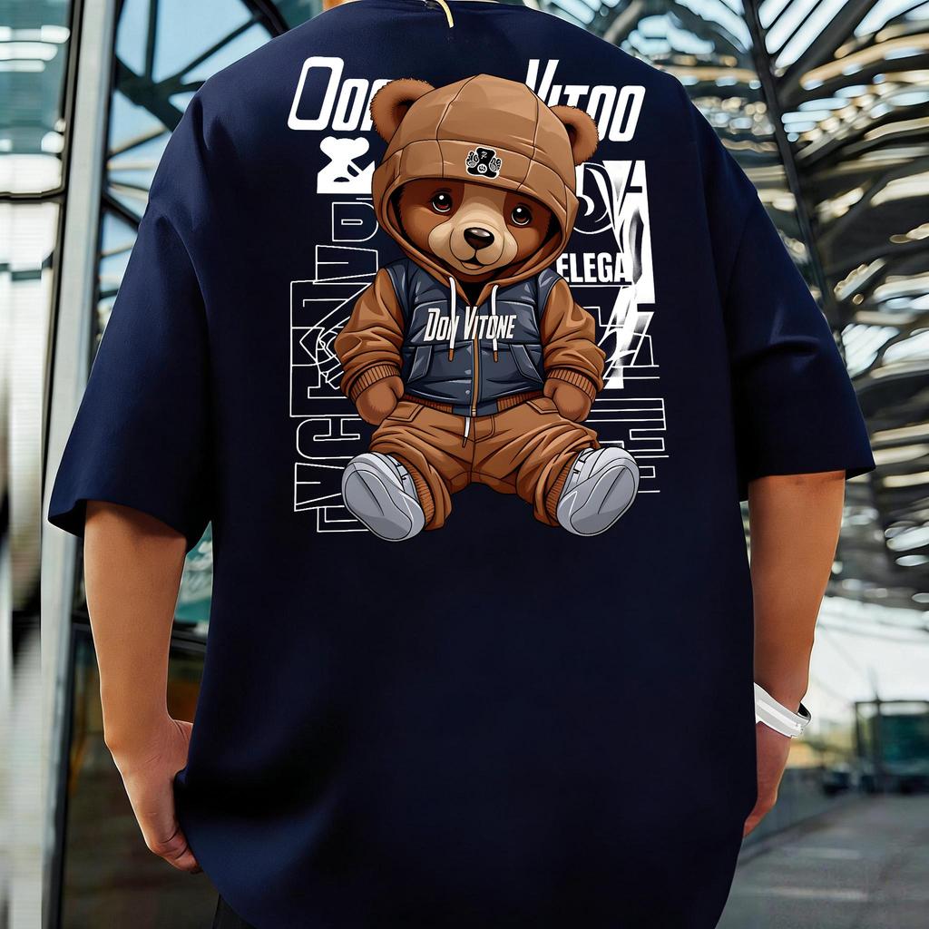✨UT shop เสื้อยืดผ้าคอตตอน 100% “BEAR VITONE” ทรง Oversize คอกลม แขนสั้น ผ้านุ่มสบาย ใส่ได้ทุกวัน ฤดูร้อน ไซส์ S-3XL
