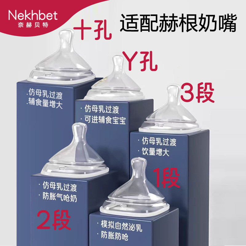Nekhbet เหมาะสําหรับ hegen hegen ขวดนมอุปกรณ์เสริม Stage หัวนมเหมาะสําหรับทารกแรกเกิดความรู้สึกจริงห