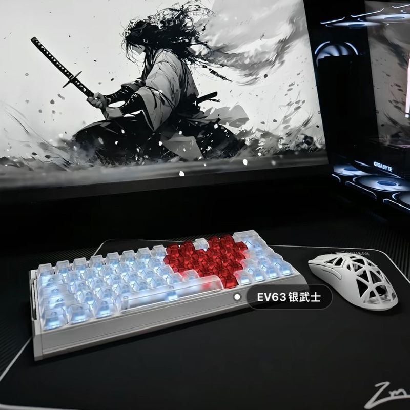 IQUNIX EV63 Flagship แกนแม่เหล็กคีย์บอร์ดสําหรับเล่นเกมเฉพาะแกนหยกแม่เหล็ก Pro Fearless หดกระเบื้องอ