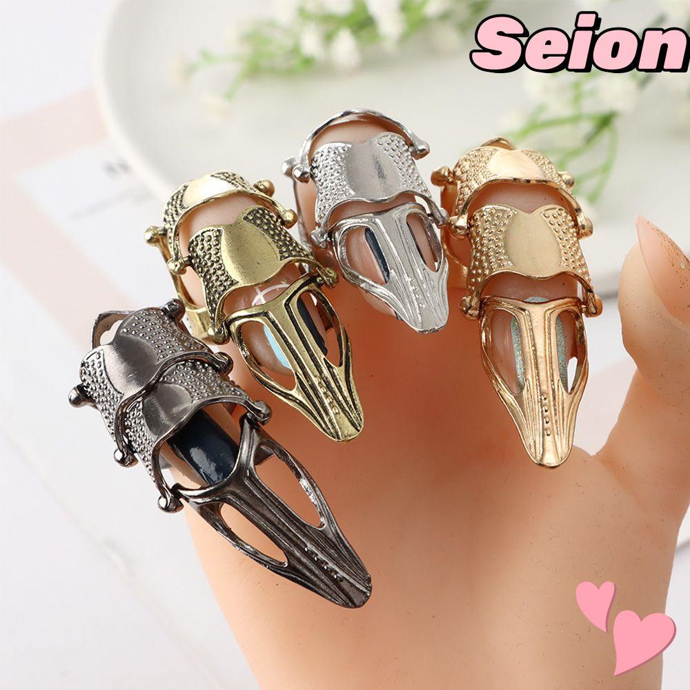 SEION Finger Claw Ring Metal Knuckle Fashion Rock Scroll