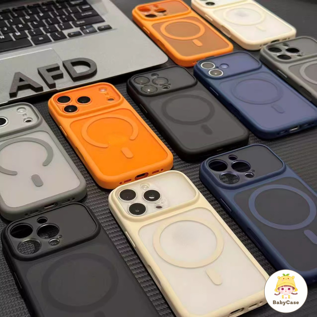 สำหรับ IPhone 15 14 13 16 Pro 7 8 Plus11 17 13 16 15 14 AIR 12 Pro Max เรียบง่ายเกรดสีทึบโปร่งใสกรณีโทรศัพท์ดูดแม่เหล็ก