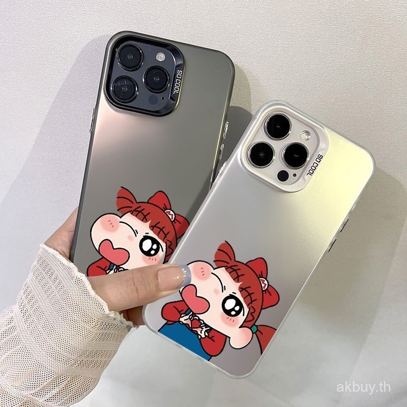 เคสโทรศัพท์ ภาพเคลื่อนไหวแข็งบุคลิกภาพ Heart-to-Heart Girl เหมาะสําหรับ iPhone 17promax 17pro 11pro 