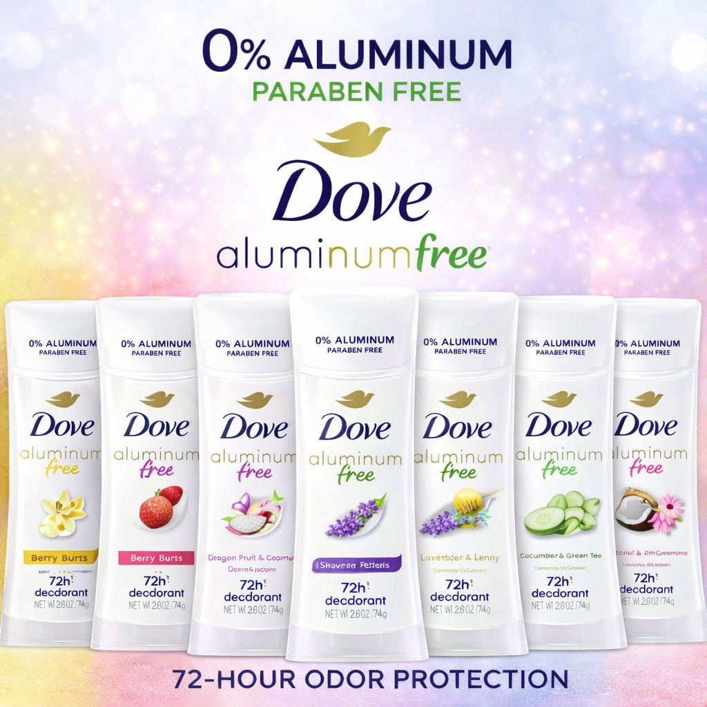 Dove 0% Aluminum Moisturizers Deodorant Stick 74g โดฟ ผลิตภัณฑ์ระงับกลิ่นกาย สำหรับผู้หญิง โรลออนสติ๊ก