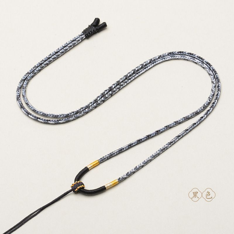 Handmade Eight-Strand Braid Soft Halter สร้อยคอเชือก Segment ย้อมGradient สีจี้เชือก diy ปลอดภัยหัวเ