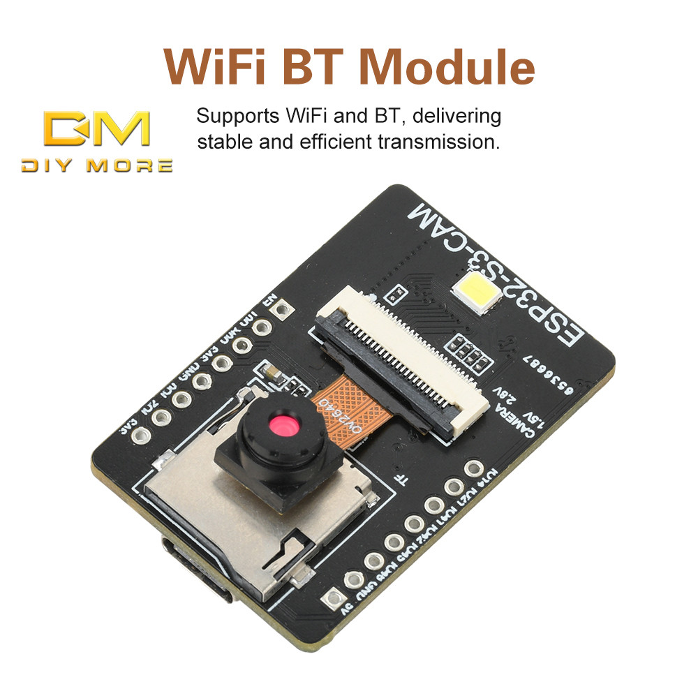 DIYMORE ESP32-S3-CAM WiFi บอร์ดพัฒนาบลูทูธ Vision Recognition โมดูลจับคู่กับอินเทอร์เฟซ OV3660 Type-C