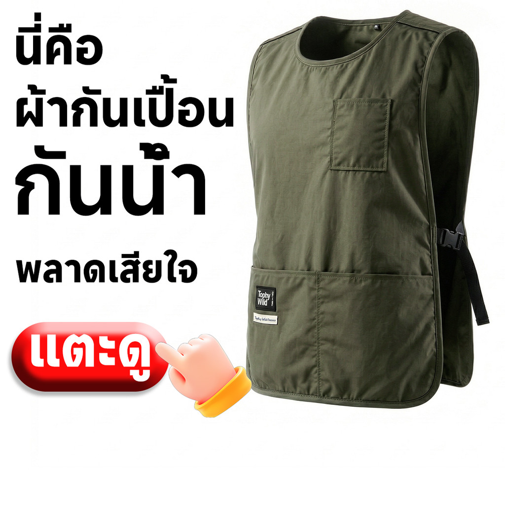 HOMELYSTผ้ากันเปื้อนกันเปื้อน ผ้ากันเปื้อนแขนกุด กันน้ำ กันน้ำมัน กันคราบ  สำหรับใช้ในครัว สำหรับใช้ทำงาน เหมาะสำหรับผู้หญิง เหมาะสำหรับผู้ชาย ดีไซน์ทันสมัย