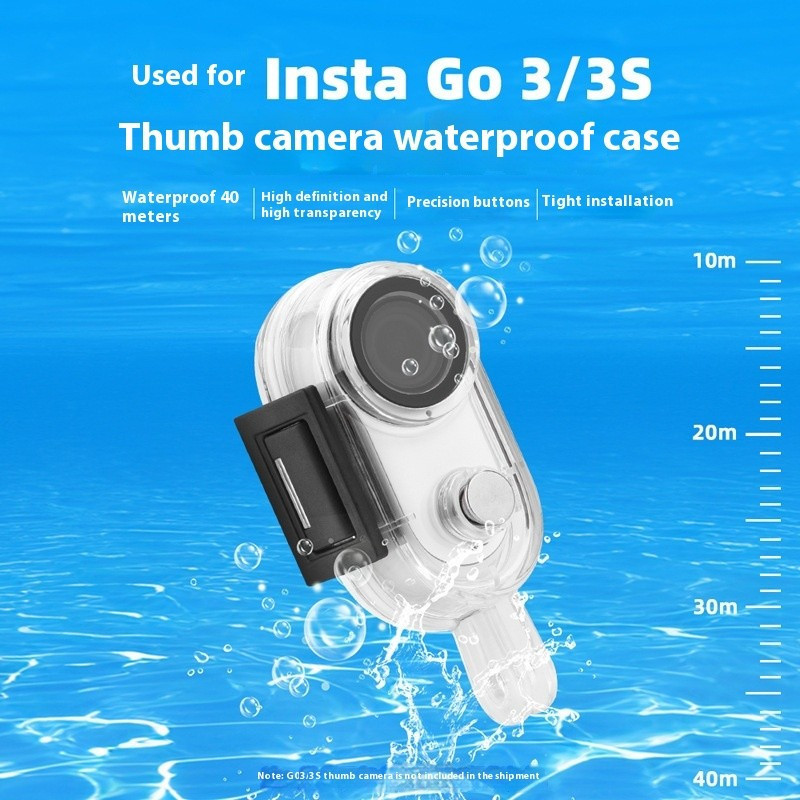 เหมาะสําหรับ Insta360 GO 3S/GO 3 กรณีกันน้ําดําน้ําดําน้ําดูปะการัง 40 M ว่ายน้ําดําน้ําป้องกันกรณีอุปกรณ์เสริม