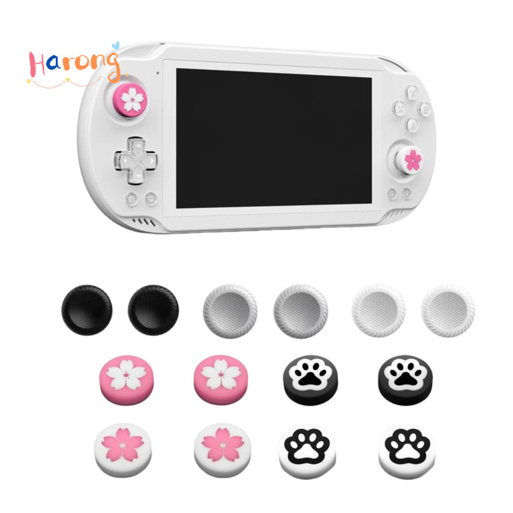 HARONG 4PCS เกมคอนโซลจอยสติ๊ก Rocker,ที่มีสีสันลื่นจอยสติ๊กขนาดใหญ่หมวก,ซิลิโคนอุปกรณ์เสริมเปลี่ยนหม