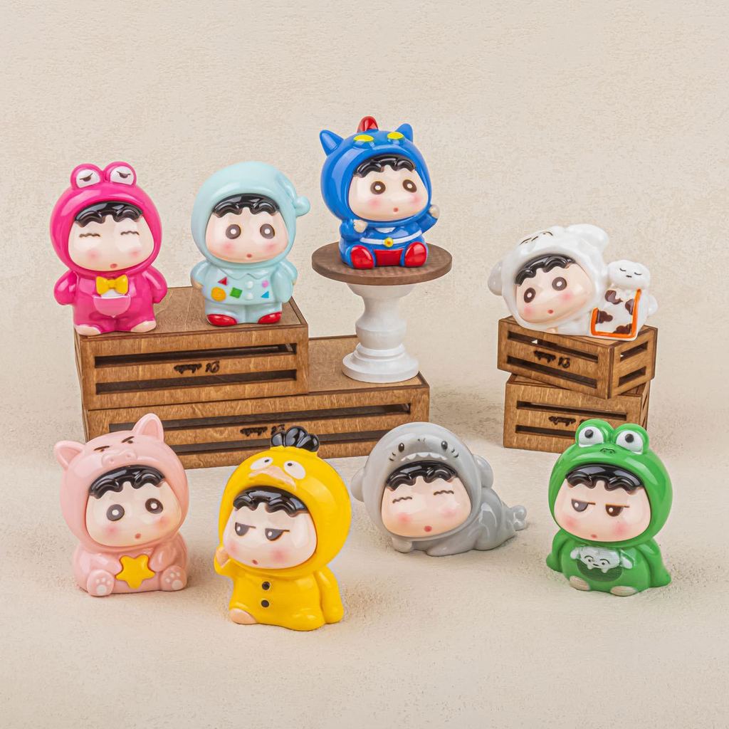 8 ชิ้น Shin-chan พร้อมชุดนอนสัตว์น่ารัก Face 3D เรซิ่นตัวเลขสําหรับ DIY(4-339)
