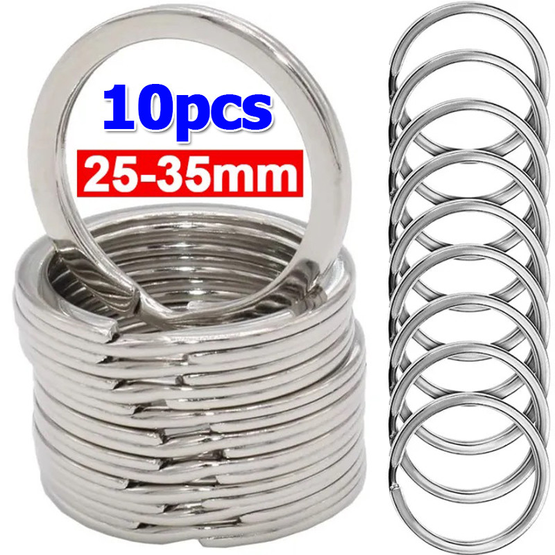 10/20PCS DIY ขัดเงินรอบแยกแหวน/ขัด Sliver Line แยกพวงกุญแจสําหรับเครื่องประดับทํา