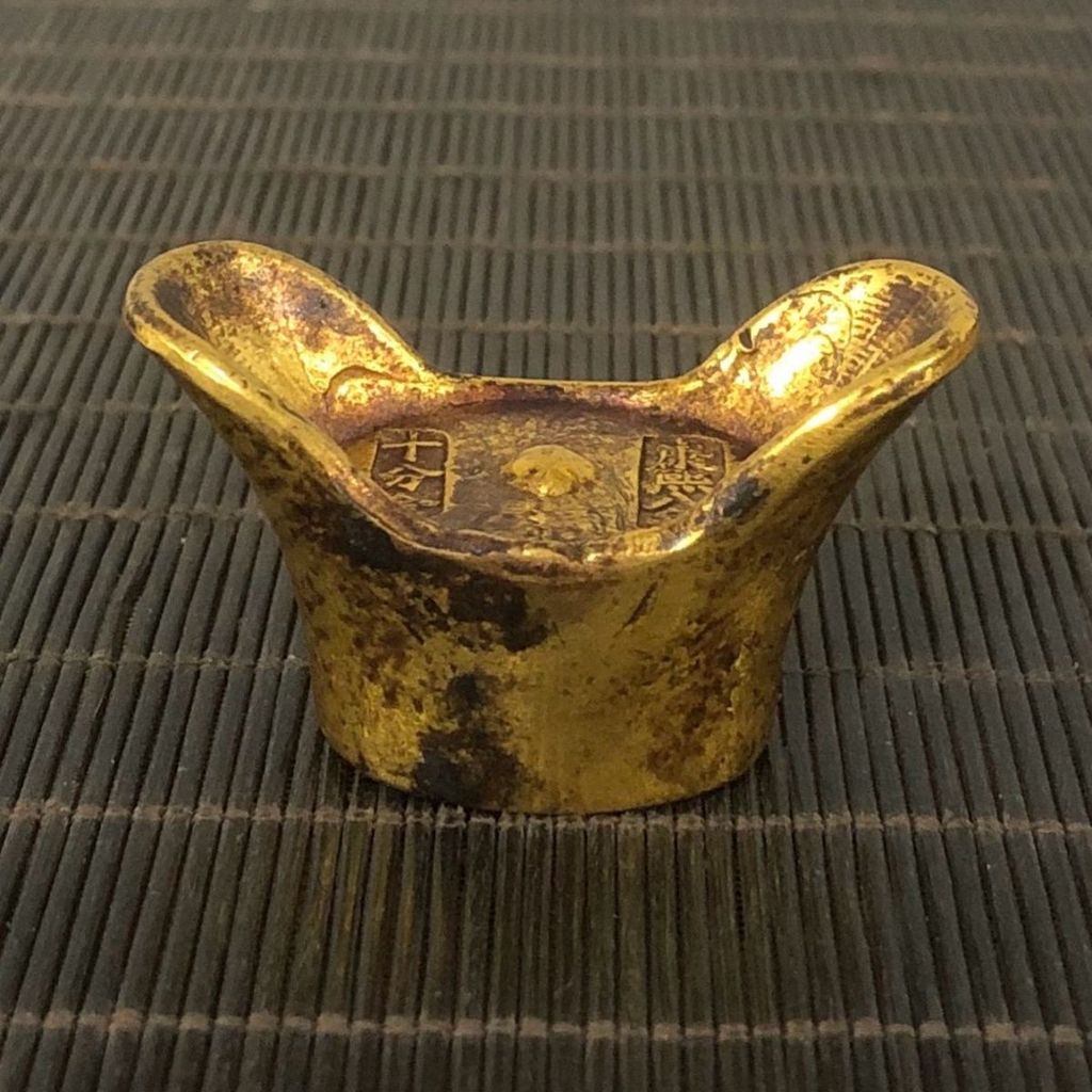 Solid Kangxi แปดปี Shifen Gold Ingot Pulp Warm Delicate Old Spice Fine Workmanship ความยาว 5 กว้าง 2