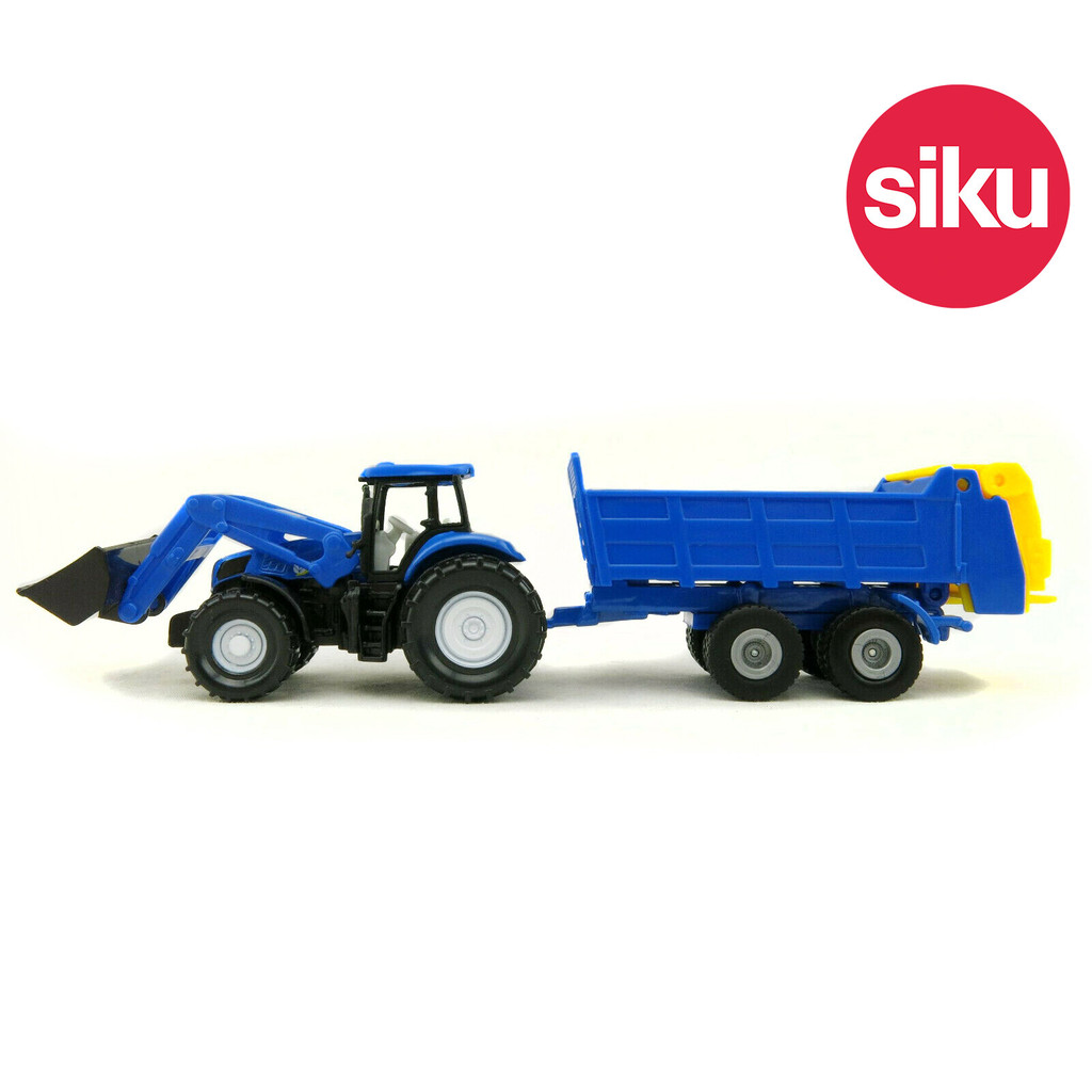 SIKU 1630 ใหม่ Holland Tractor Loader + Universal Spreader DieCast รุ่นของเล่นฟาร์ม