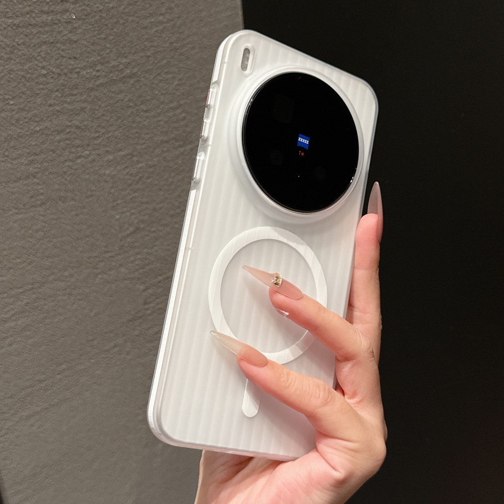 Sunyi Anti-Slip เคสโทรศัพท์แม่เหล็กสําหรับ VIVO X200 X300 S Pro Ultra Skin-Friendly Touch Anti-Fingerprint Anti-สีเหลืองโลหะด้านข้างปุ่ม