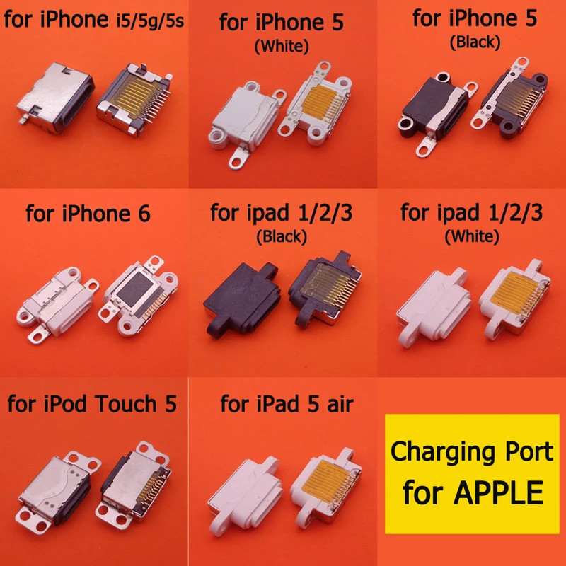 5pcs DC Power Jack สําหรับ 5/i5/5g/5s/6/ipad 1 2 3 touch 5/ipod 5 air ชาร์จพอร์ตหญิงซ็อกเก็ต Micro U