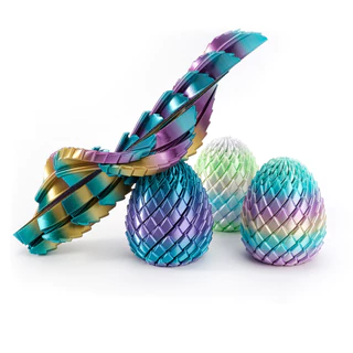 ของเล่นลูกบอลคลายเครียด 3D พิมพ์ Transformable Twist Dragon Egg รูป Mainan Budak Lelaki