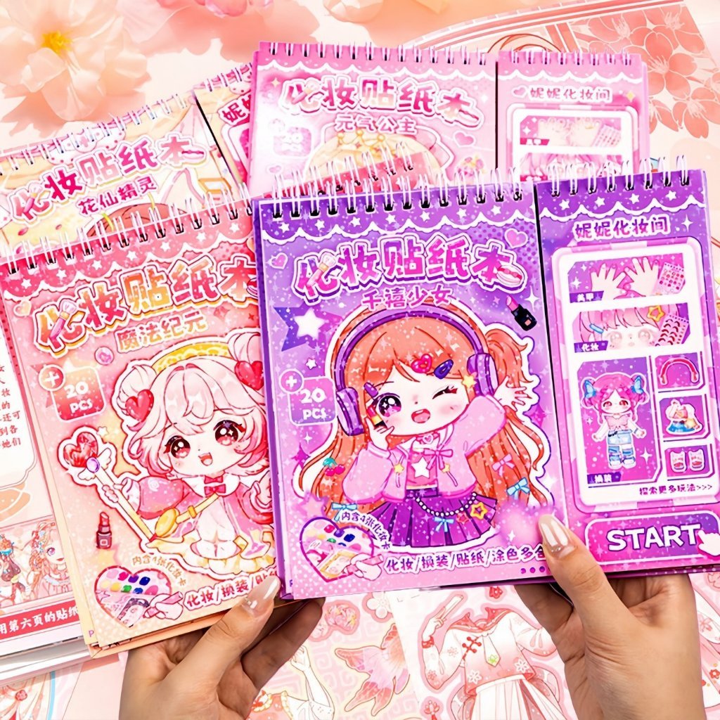ของเล่นระบายสีสติ๊กเกอร์กราฟฟิตี้สำหรับเด็ก สมุดวาดภาพและระบายสีสำหรับเด็กผู้หญิง สติ๊กเกอร์ระบายสีเจ้าหญิงนินิ ของเล่นแ