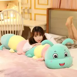 🐛 ตุ๊กตาหนอนผีเสื้อขนนุ่ม หมอนยาวน่ากอด ของขวัญสาวๆ