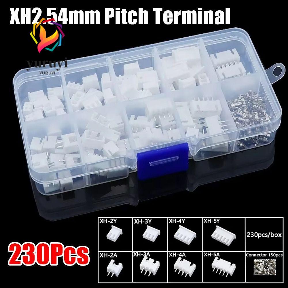 YURUYI 230 ชิ้น 2.54 มิลลิเมตร Pitch Terminal, XH2.54 2 P 3 P 4 P 5pin Pin Connector, 4 ค่าชุดชายและ
