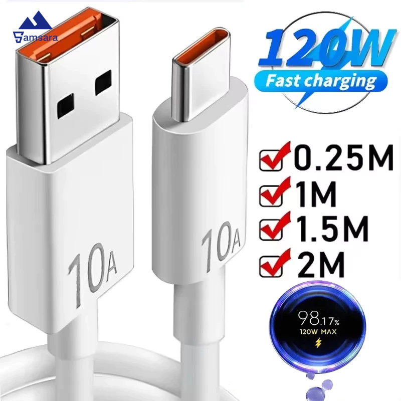 สายเคเบิล Type-C แบบชาร์จเร็ว 10A พร้อมการถ่ายโอนข้อมูลความเร็วสูง, โทรศัพท์ Huawei/Xiaomi สายไฟข้อมูลสากล