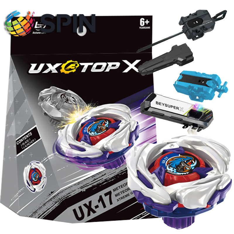 เบย์เบลด x UX-17 Meteor Dragoon Metal Spinning Tops พร้อม Launcher Grip ชุดสําหรับ Gyro ของเล่นเด็กของขวัญวันเกิดสําหรับเด็ก