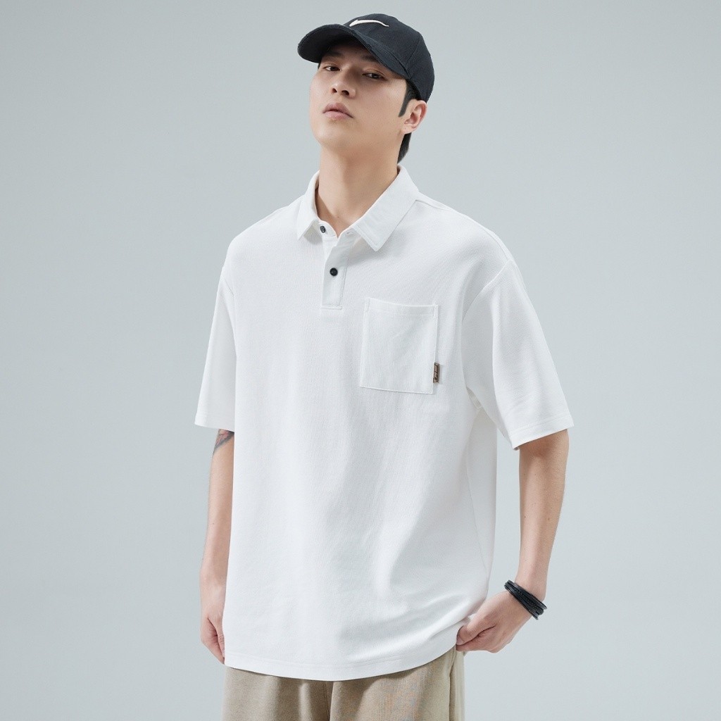 Becoolman-【M-3XL】แบบใหม่ ยอดนิยม แขนสั้น POLOเสื้อ แบบหลวม ใส่สบาย ลำลอง แมทช์ลุคง่าย ปกพับ เสื้อยืด