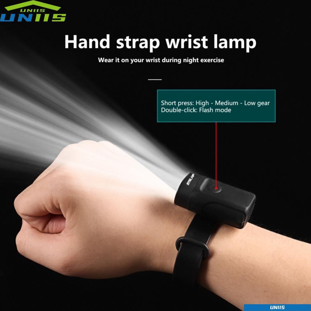 ไฟฉายข้อมือและข้อเท้า สวิทช์ปรับแต่งได้ กันน้ำ USB ชาร์จ พร้อมเตือนภัยสำหรับการเดินป่า