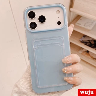 WUJU โปร่งใสผู้ถือบัตรกรณีเข้ากันได้สําหรับ IPhone 17 16 15 14 13 12 11 Pro Max, พร้อม Anti-Yellowing, กันกระแทก TPU กันชน
