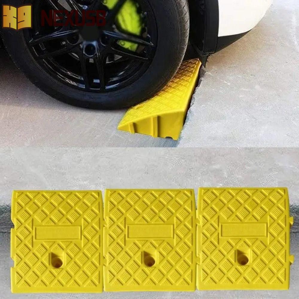 NEXUSBEAM Curb Ramp, พลาสติกแบบพกพารถ Threshage Ramp พื้นผิวน้ําหนักเบาทนทานล้อกันลื่น Chock Sidewal