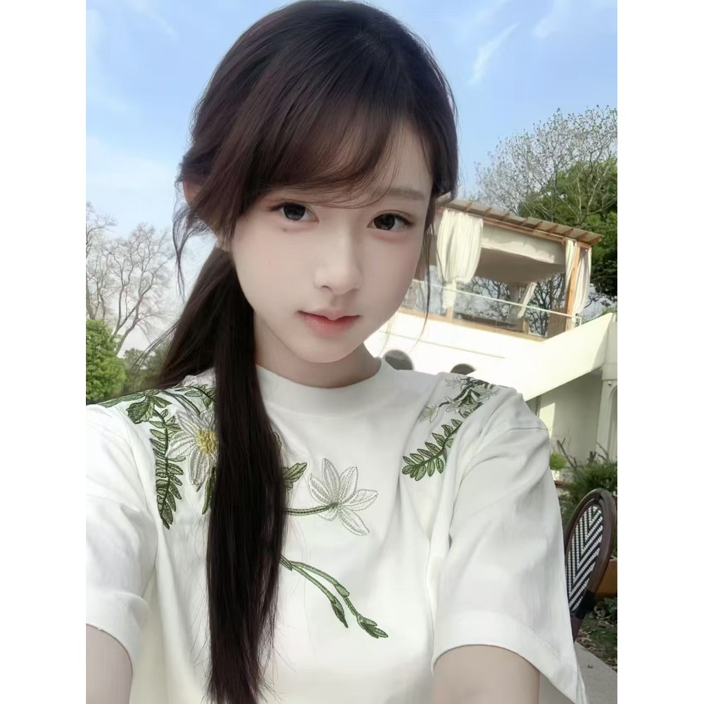 Slim-fit Back Patch สินค้าใหม่เสื้อคู่หลวม 220g 2026 แพ็คผ้าฝ้ายแท้ tcod Combed เย็บปักถักร้อยร้อยแน