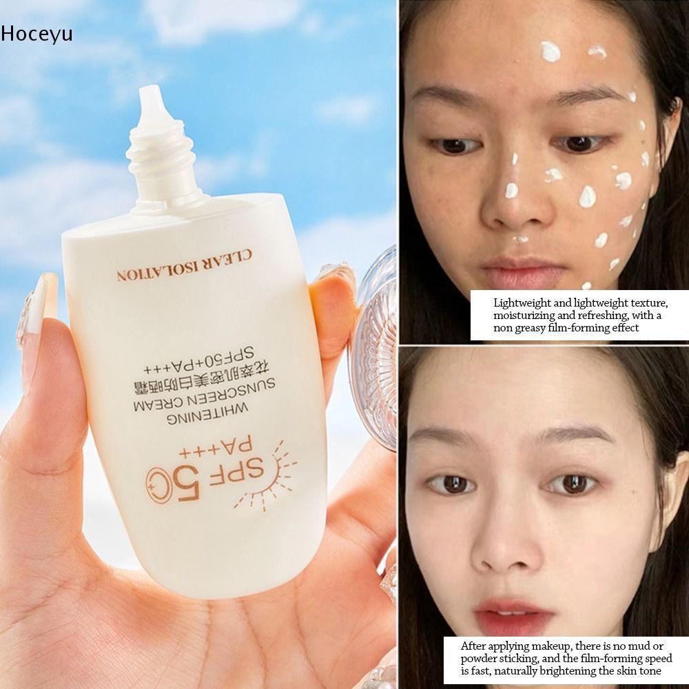 HOCEYU 60g/50g ครีมกันแดดฤดูร้อน, ครีมแยกซ่อมแซมหลายเอฟเฟกต์ให้ความชุ่มชื้น, ผิว Supple Mild คอนซีลเ