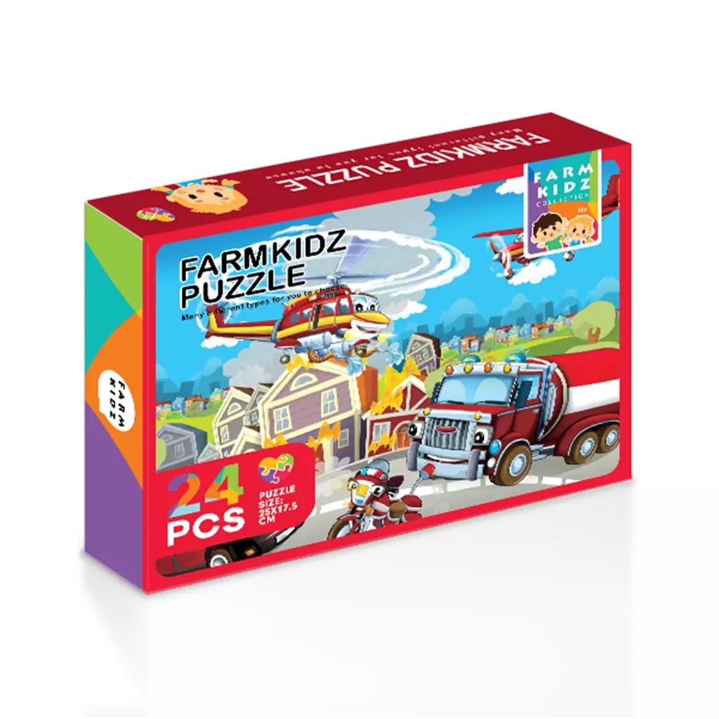 Se-ed (ซีเอ็ด) : FK3-จิ๊กซอว์กล่อง 24PCS-Q : Farmkidz Puzzle Box 24PCS (FK3-PZB-MIX20-Q) BOX : W15.4xH11.7xS3 cm.