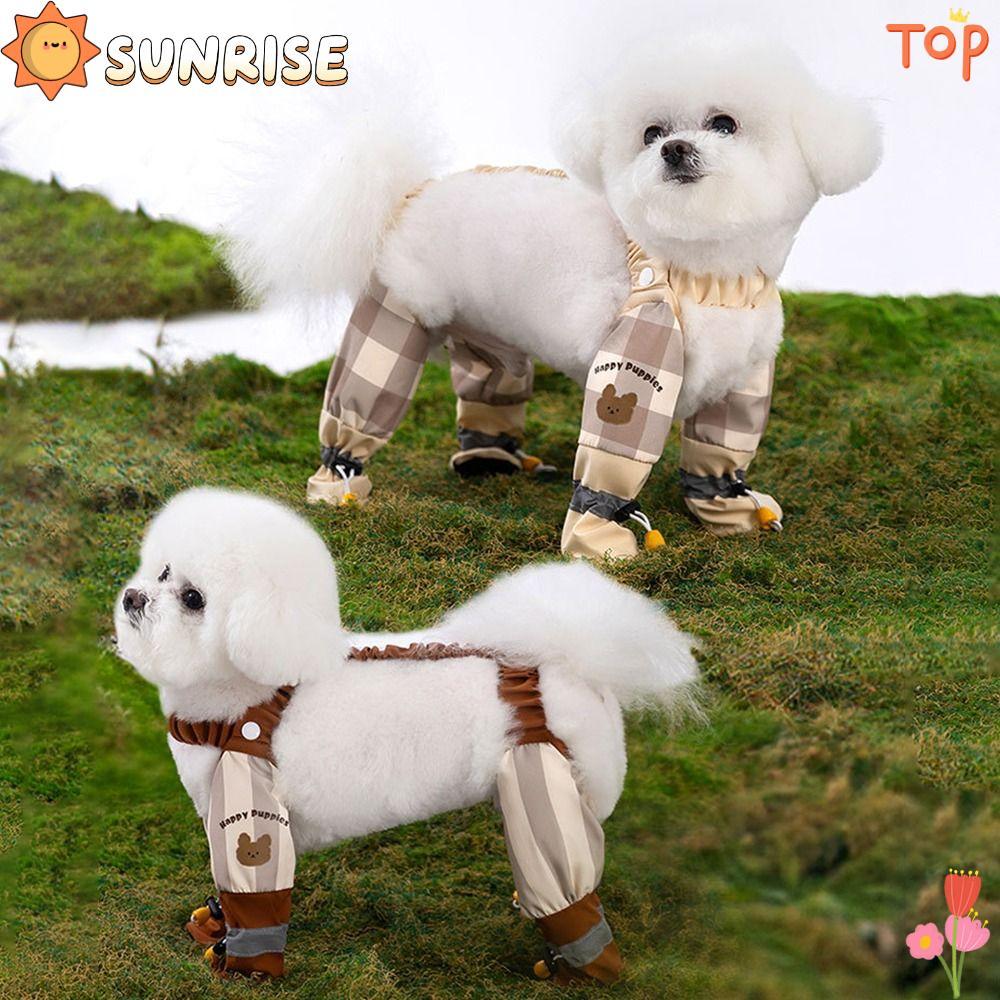 SUNRISE Pet Strolling Going Out Pants,แถบสะท้อนแสงปรับสุนัขกางเกงสี่ขา, สบายกันลื่นกันน้ําป้องกันขาเต็มเลกกิ้งบูตสุนัข Snowy Rainy