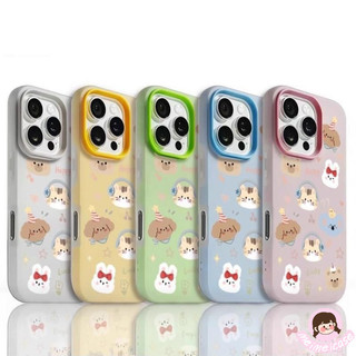 เคสไอโฟน13 ลูกสุนัขกระต่ายน่ารักช้างเชอร์รี่ 2 in 1 นุ่มสำหรับ IPhone 11 15 17 13 16 14 12 Pro Max 7 8 15 16 Plus Xs XR