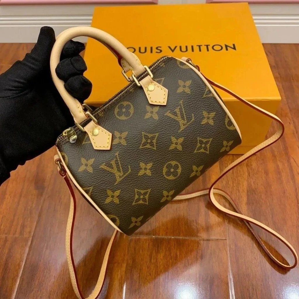 LOUIS VUITTON Nano Lockit กระเป๋าสะพายข้าง สไตล์ใหม่ M61252 ขนาด-mini 16 ซม.
