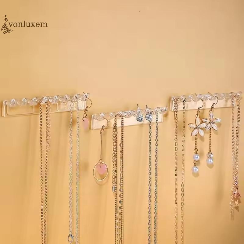 Vonluxem 3Pack ผู้ถือสร้อยคอ,สร้อยคอติดผนัง 8 ตะขอ,สําหรับแขวนเครื่องประดับ,กําไลข้อมือ,สร้อยข้อมือแ