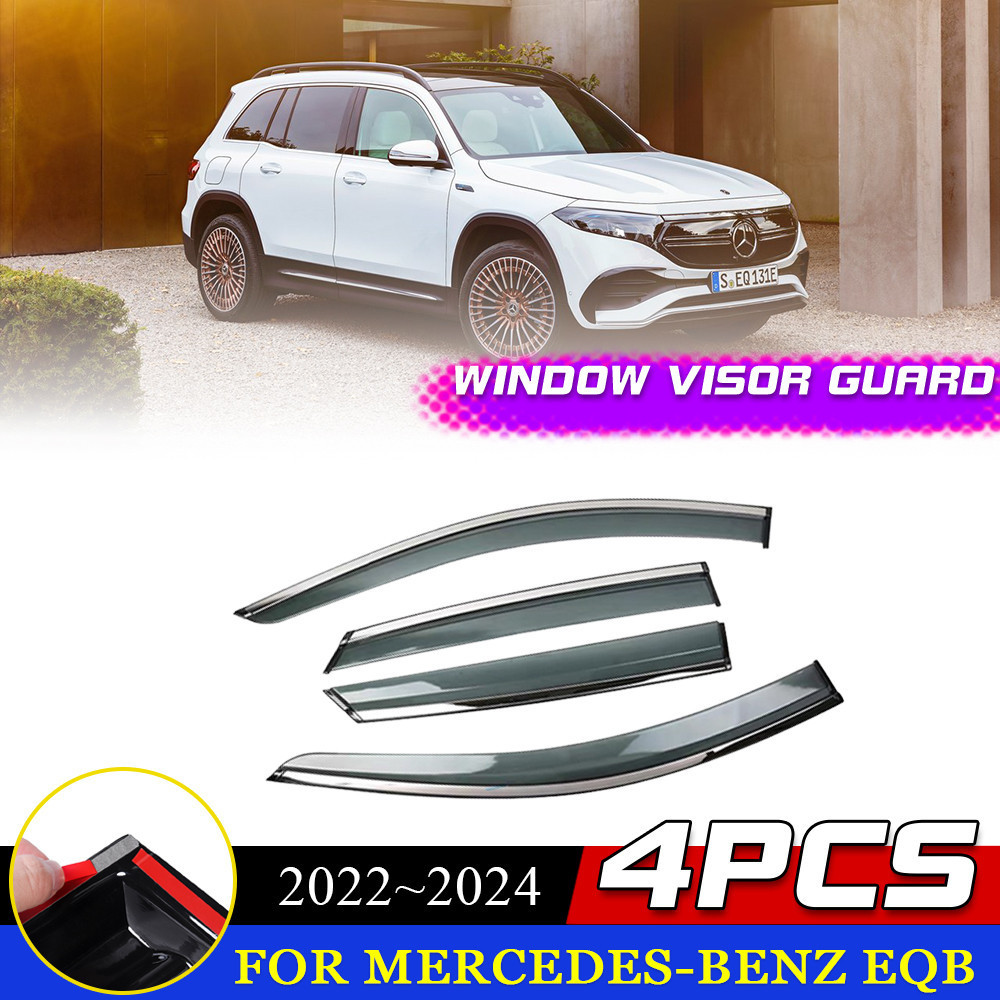 Windows Visor สําหรับ Mercedes-Benz EQB 300 250 350 2022 ~2024 2023 ประตูควัน Deflector Vent Guards 