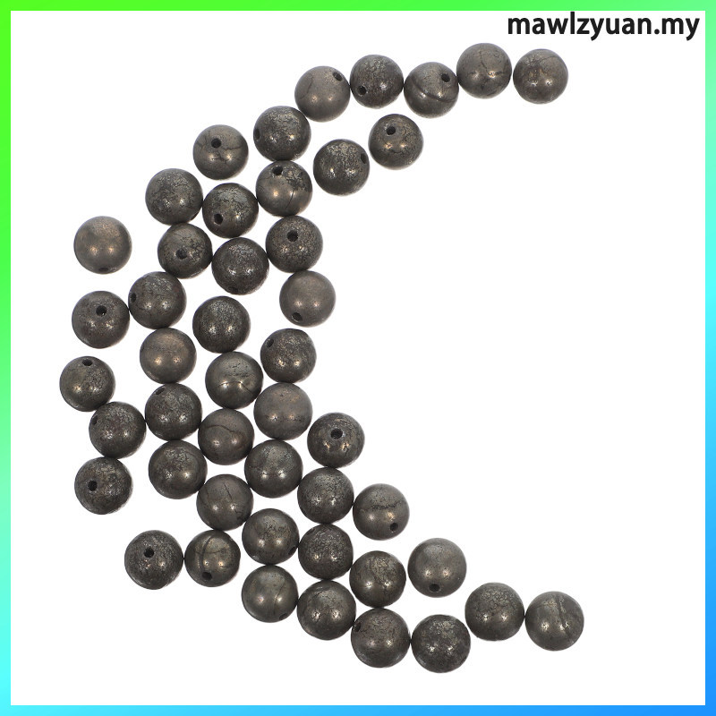 Pyrite ลูกปัด Spacers หินธรรมชาติสร้อยคอเครื่องประดับทําอุปกรณ์ Charms mawlzyuan