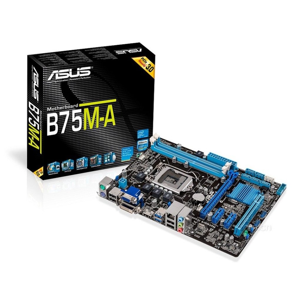 เมนบอร์ด Asus สำหรับ Intel Socket LGA1155 (ชิปเซ็ต B75, H77, Z77) เช่น รุ่น B75M-A