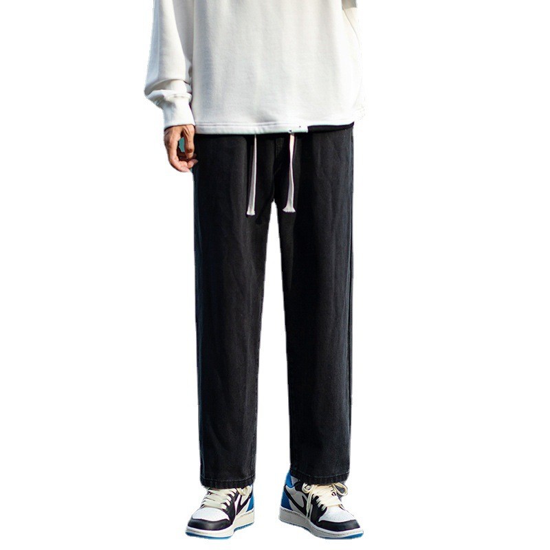 YHTN กางเกงยีนส์ผู้ชายไซส์ใหญ่    ขากว้าง สินค้าใหม่ กางยีนส์ผู้ชาย แฟชั่น คุณภาพสูง กระบอกตรง ยางยื