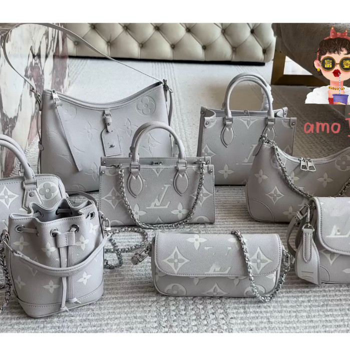 Real Shot [8 รูปแบบ] onthego Pillow Bag Bucket diane Baguette Mahjong Croissant Leather ivy 6CLR