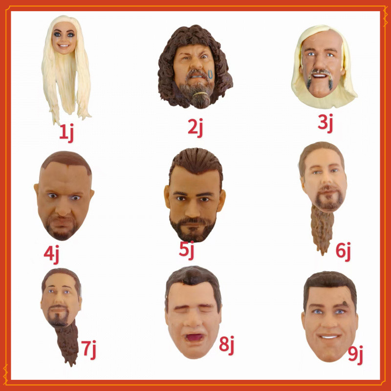 WWE Wrestler ตุ๊กตาหัวแกะสลักอุปกรณ์เสริม CM PUNK Hook Hogan Kurt Engle Head แกะสลัก