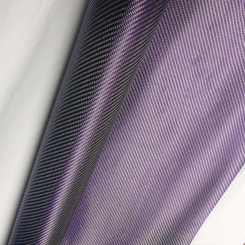 3k 200g 2x2 real carbon fiber and metal wire mixed woven Plain twill Small size sample red blue purp