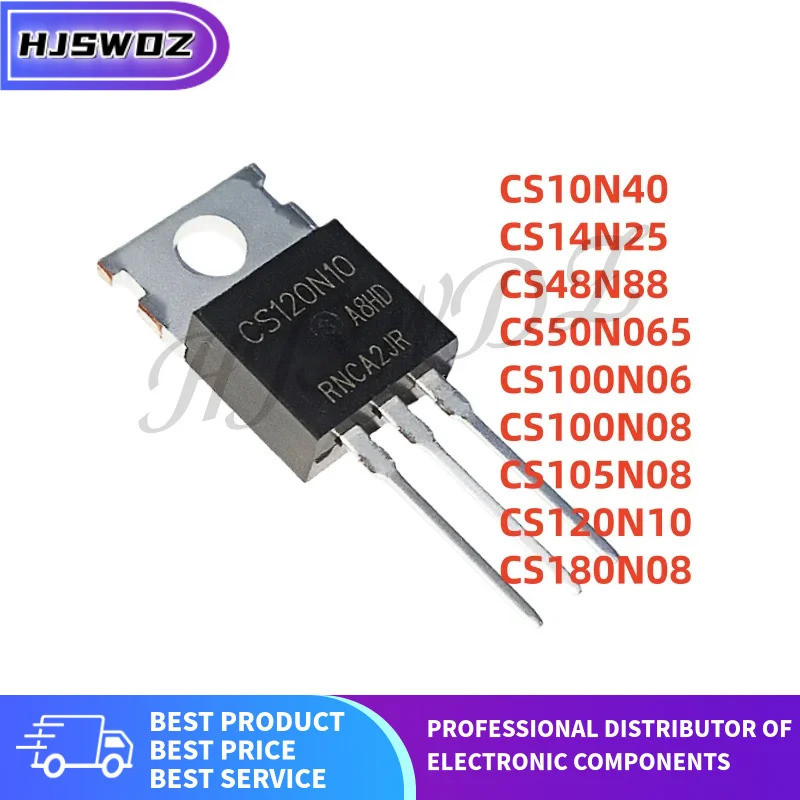 5PCS CS180N08 CS48N88 CS14N25 CS10N40 CS100N08 CS100N06 CS50N065 CS105N08 TO-220 Field Effect ทรานซิ