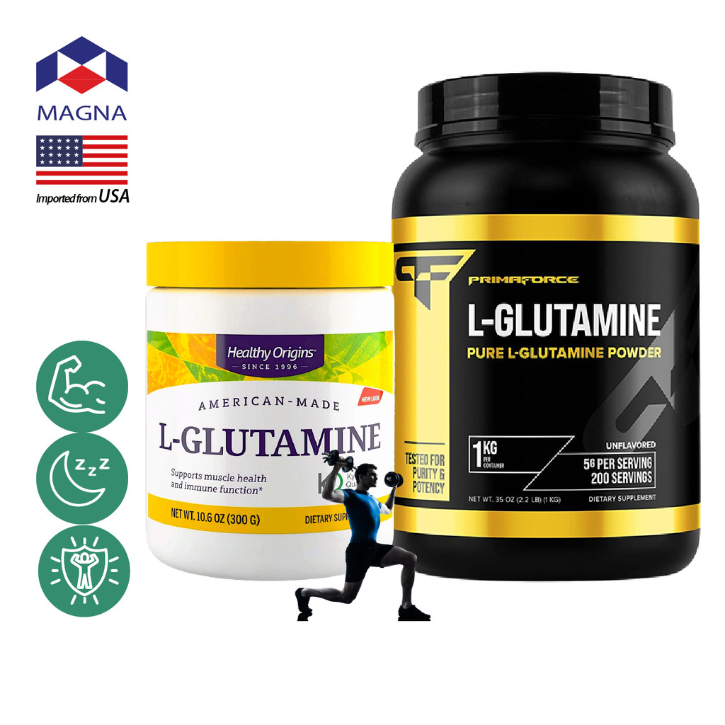 เฮลท์ตี้ ออริจินส์ แอล-กลูตามีน ชนิดผง กรดอะมิโน กลูตามีน Healthy Origins L-Glutamine Powder PF /กินร่วมกับ บีซีเอเอ …
